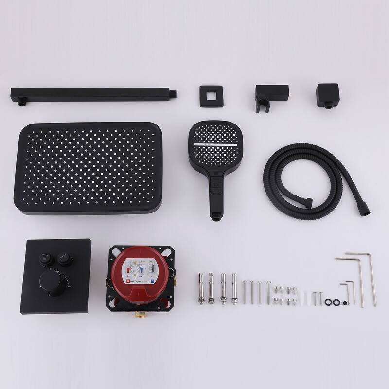 Matte Black shower heads Two-way thermostatic shower system