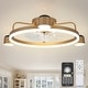 preview thumbnail 1 of 20, Bella Depot 3-Light Flush Mount Ceiling Fan with Dimmable LED Light and Remote APP Control for Children 1 Pack - Gold