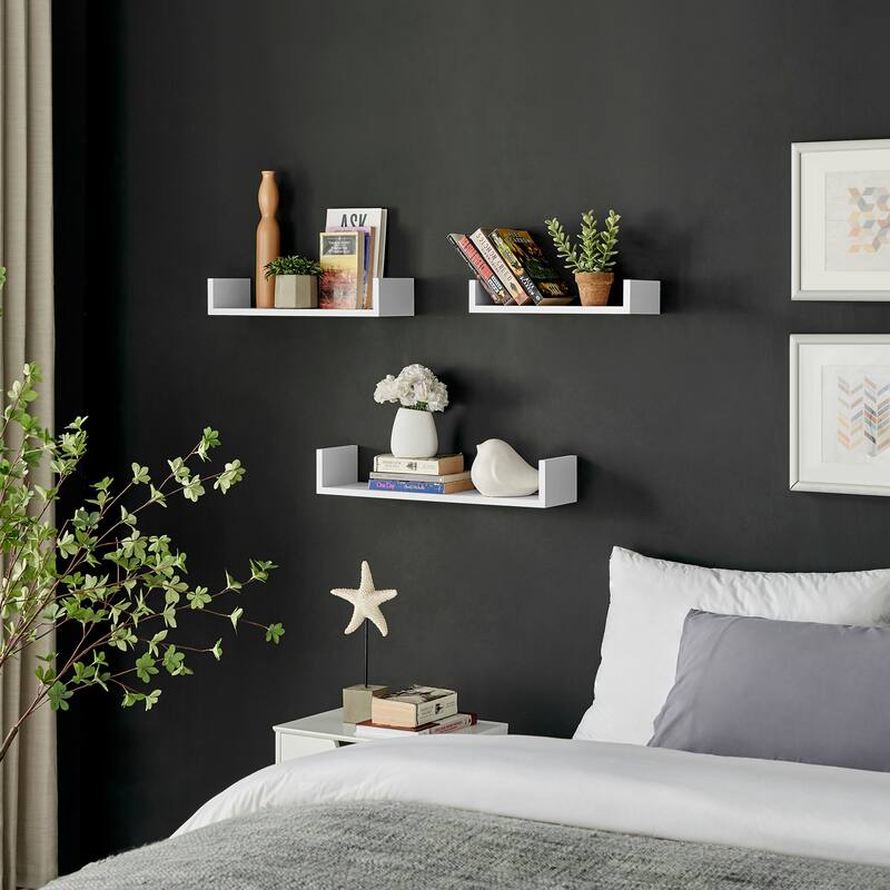 Danya B. Aalto U-Shaped Floating Wall Shelves - Set of 3