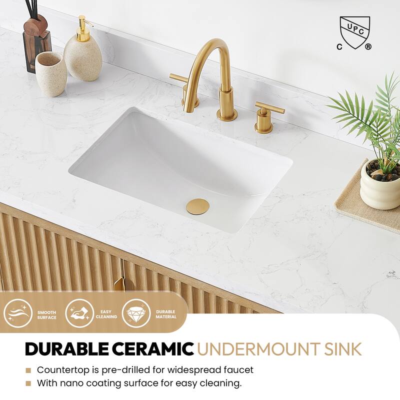 Cadiz Bath Vanity with Composite Stone Top and Mirror