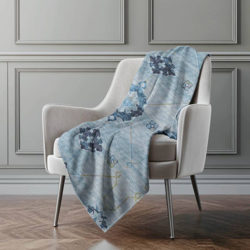 Premium Machine Washable ASB122 Boho Global Sherpa Throw Blanket