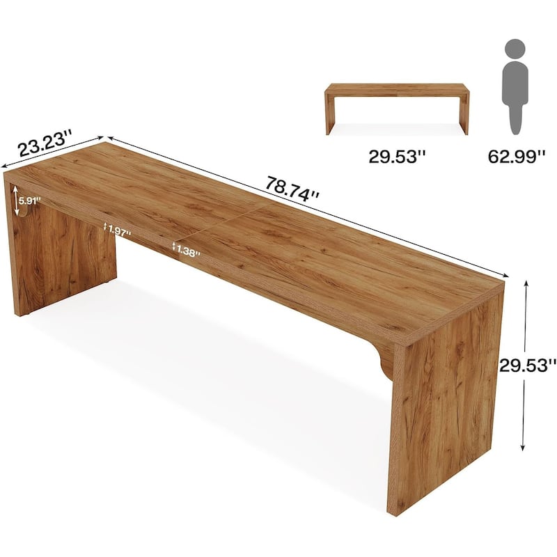 2 Person Desk for Home Office, Large Writing Desk for 2 People