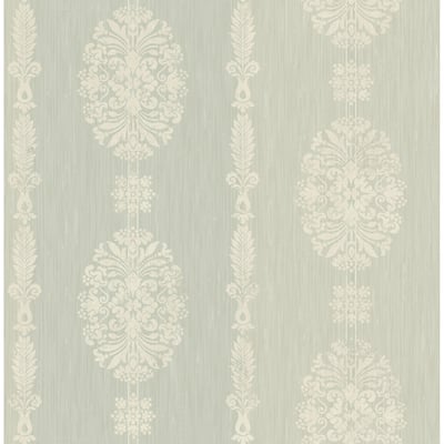 Seabrook Designs Johna Floral Stripe Unpasted Wallpaper