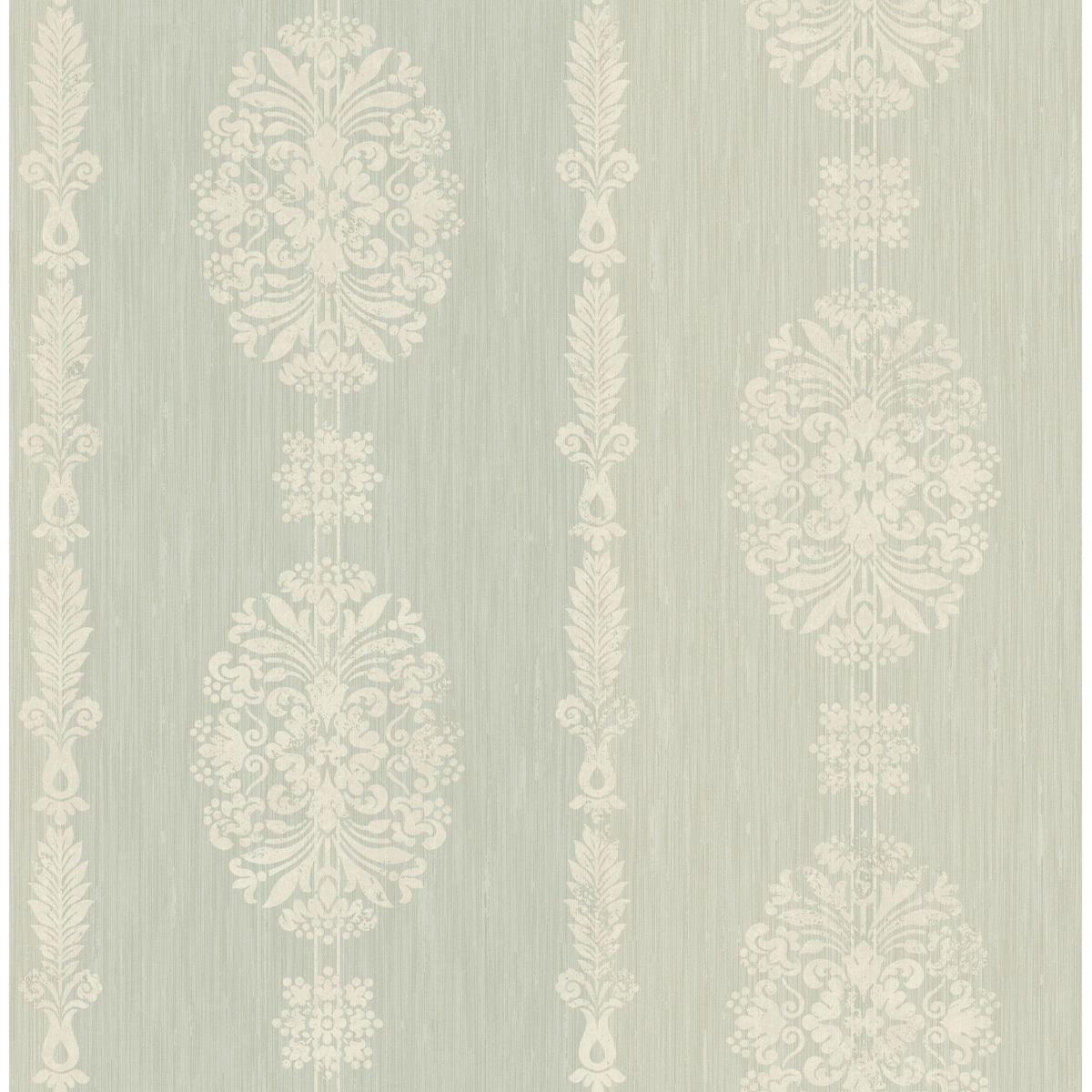 Seabrook Designs Johna Floral Stripe Unpasted Wallpaper