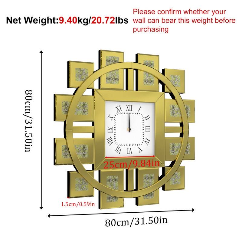 Large Modern Wall Clocks Mirror Silent Non Ticking Battery Operated Roman Numerals Clock