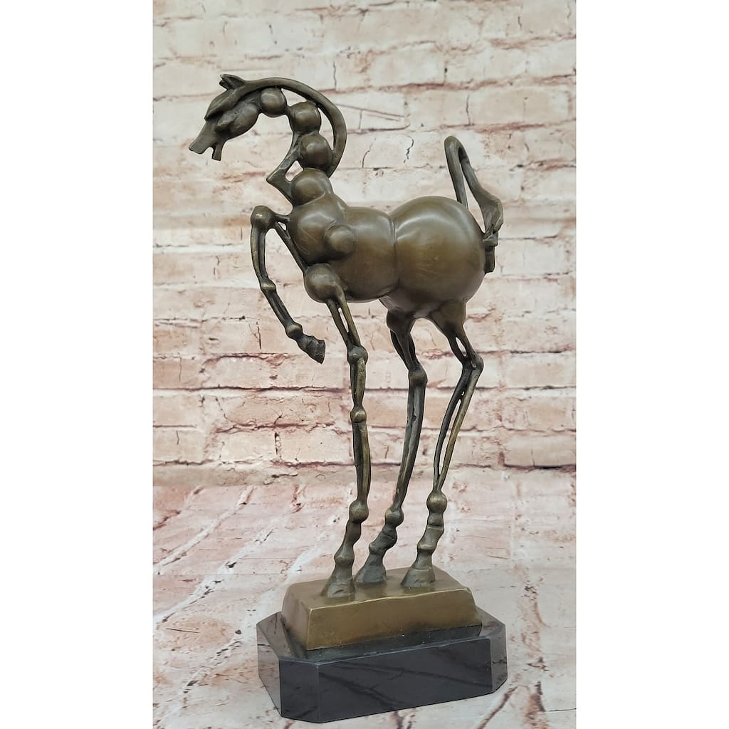 Surreal Abstract Horse Sculpture – Modern Equestrian Art On Marble Base After Salvador Dali