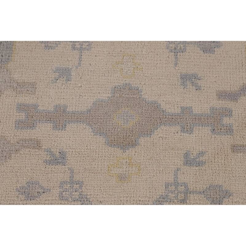 Earth Tone Oushak Area Rug Hand-Knotted Wool Carpet - 8'0" x 9'10"