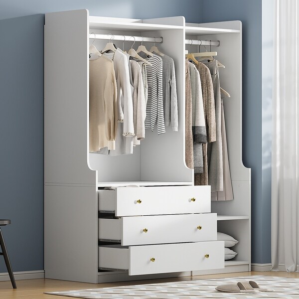 Hanging wardrobe with drawers sale