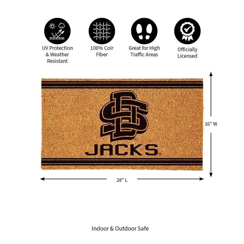 South Dakota State University Monochrome Indoor/Outdoor Coir Door Mat