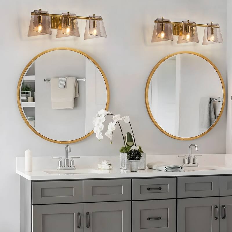 Starsky 3 - Light Modern Dimmable Gray Glass Bathroom Vanity Light