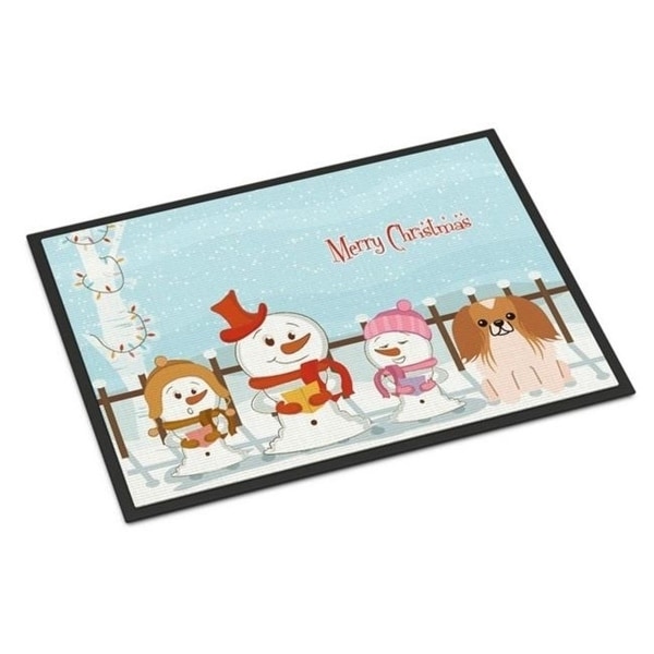 Carolines Treasures BB2434JMAT Merry Christmas Carolers Pekingnese Red White Indoor or Outdoor Mat 24 x 0.25 x 36 in.