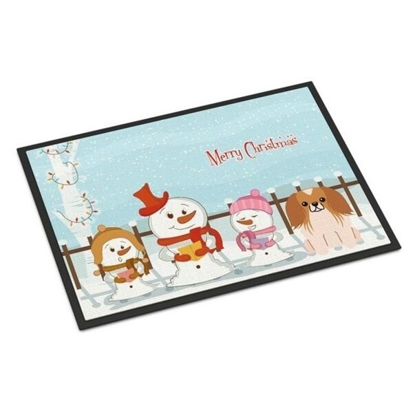 Carolines Treasures BB2434MAT Merry Christmas Carolers Pekingnese Red White Indoor or Outdoor Mat 18 x 0.25 x 27 in.