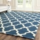 preview thumbnail 5 of 200, SAFAVIEH Handmade Cambridge Luisa Moroccan Trellis Wool Rug 6' x 9' - Navy Blue/Ivory - Rectangle