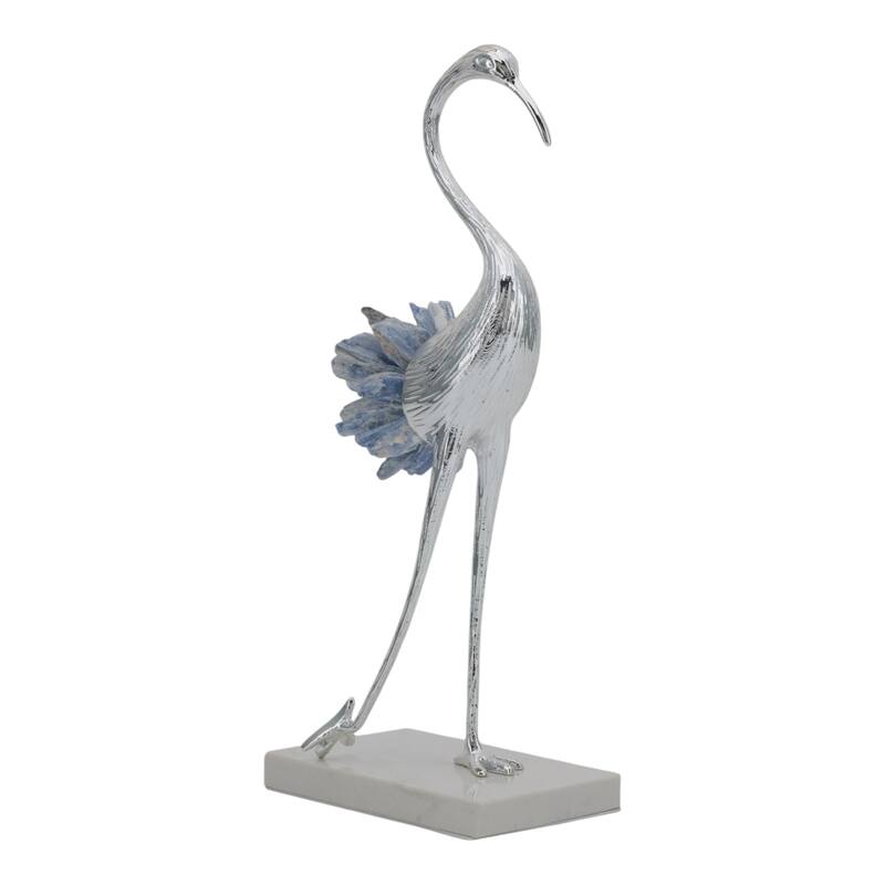 Metal Kyanite Decorative Object Bird Sculpture Handcrafted Accent
