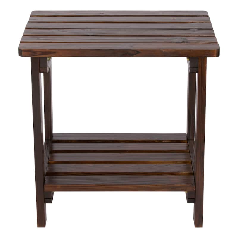 Laguna Adirondack Weather-Resistant 19.75" Wood 2 Tier Side Table by Porch & Den