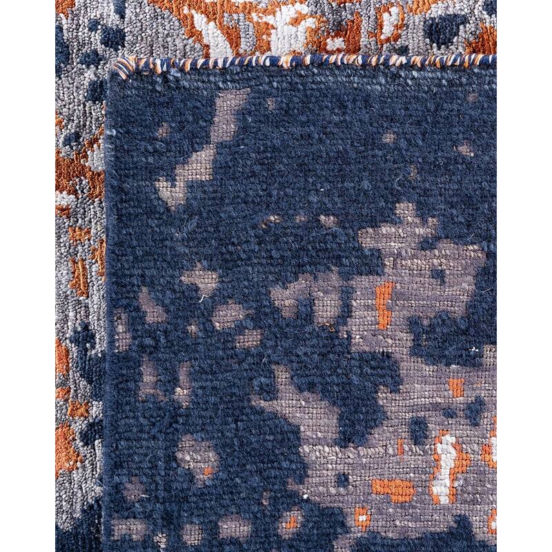Modern One-of-a-Kind Hand-Knotted Area Rug, Blue - 8' 1" x 10' 1"
