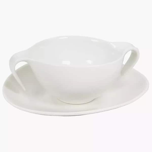 15Oz White Porcelain Bowl & Saucer Set 4Piece Set Bed Bath & Beyond 37738848