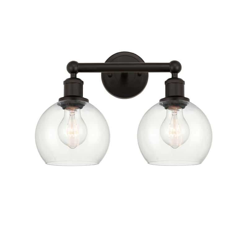 Innovations Lighting 616-2W-11-15 Athens Vanity Athens Deco Swirl 2 - Oil Rubbed Bronze / Clear