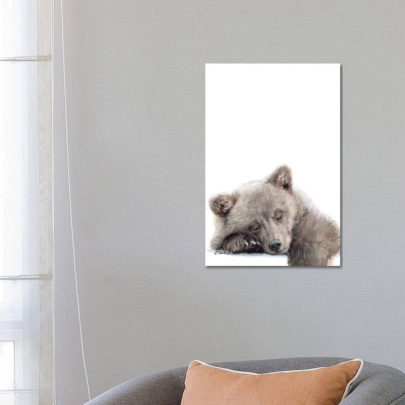 iCanvas "Woodland Sleeping Bear Cub" by Watercolor Luv Canvas Print - 26x18x1.5