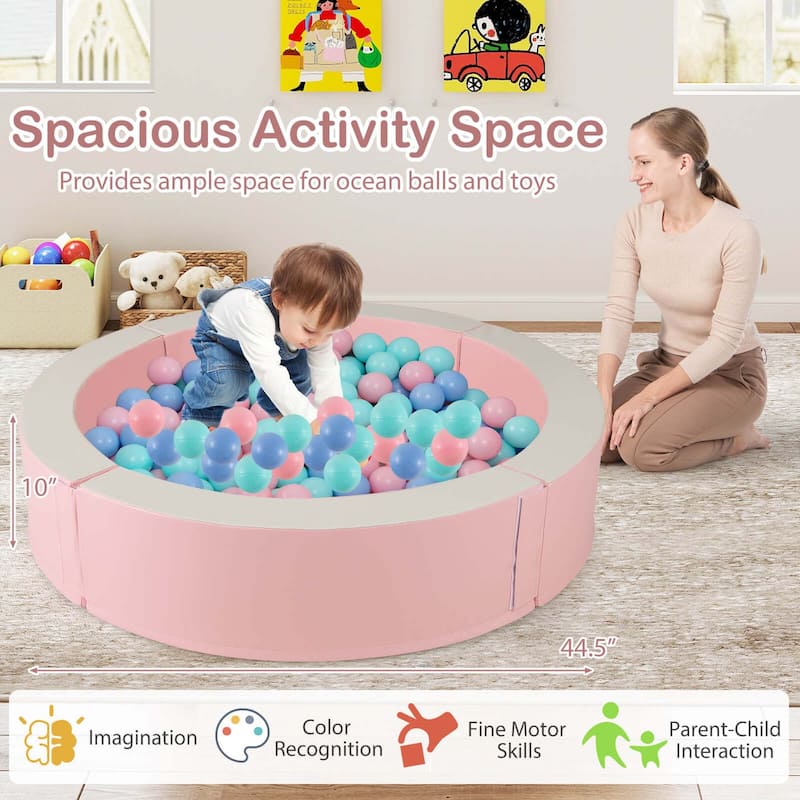 Costway 44.5" x 10" Baby Ball Pit Detachable Foam Ball Pit with 50