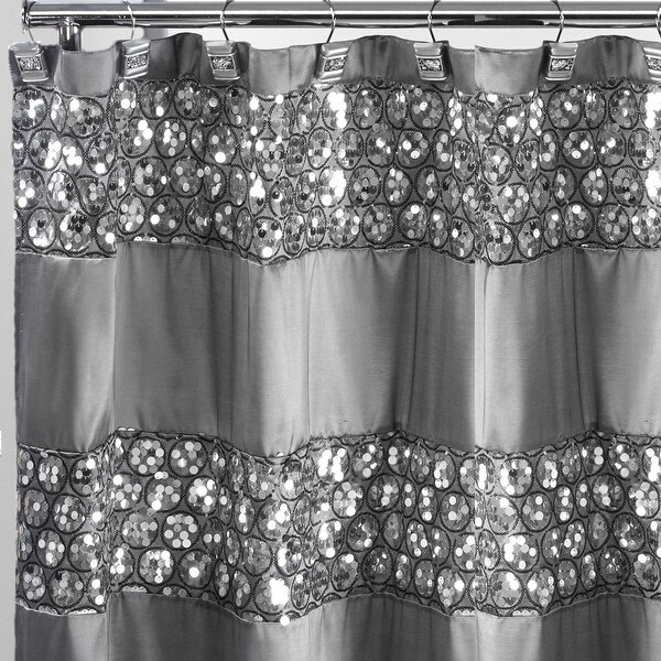Christmas Decor Glitter Stars Design Shower Curtain Set Waterproof Fabric Hooks 