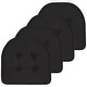preview thumbnail 29 of 31, Sweet Home Collection Solid Color U-Shaped Memory Foam Chair Cushions - 16"x17" Set of 4 - Black