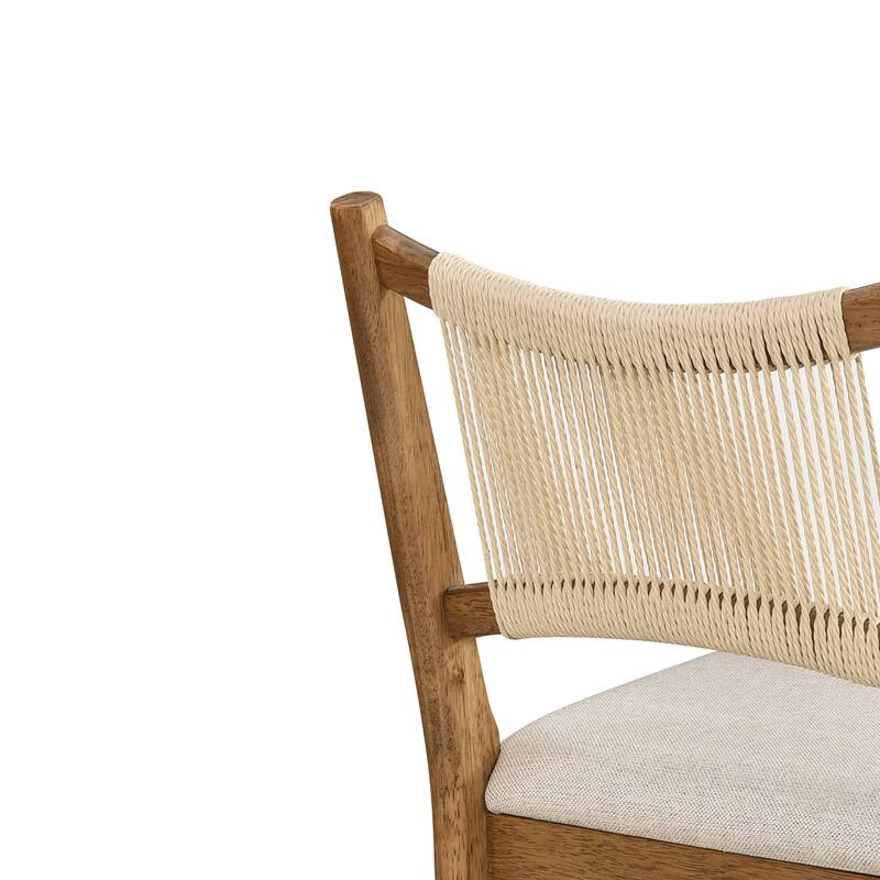 Christopher Knight Home - Modern 5-Piece Rubberwood Counter Height Dining Set with 4 Upholstered Rope Back Stools