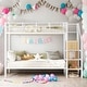preview thumbnail 1 of 20, Modern Twin Over Twin Metal Bunk Bed With Lateral Storage Ladder and Wardrobe for Bedroom White