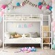 preview thumbnail 2 of 20, Twin Over Twin Bunk Bed With Lateral Storage Ladder and Wardrobe for Home