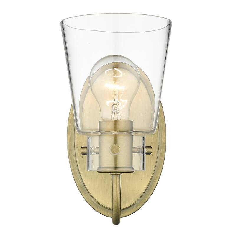 Bristow Bath/ Vanity Fixture w/ Clear Glass - Antique Brass - 1-Light Vanity