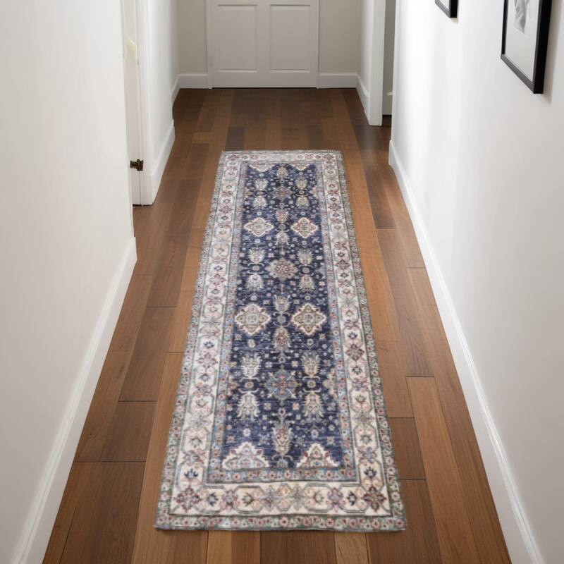 Power Loomed Distressed Non Skid Stain Resistant Low Pile Area Rug