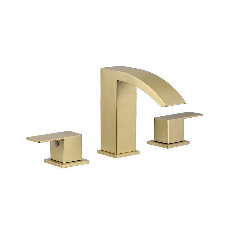 Topcraft Stainless Steel Two Handle Bathroom Sink Faucet - Brushed Gold