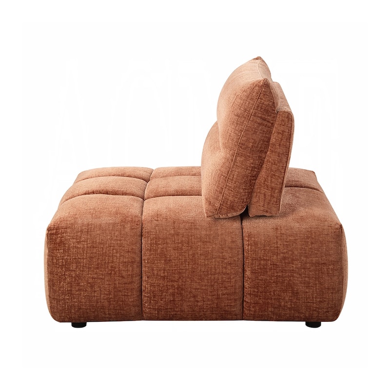 Linen Upholstered Moludar Armless Chair