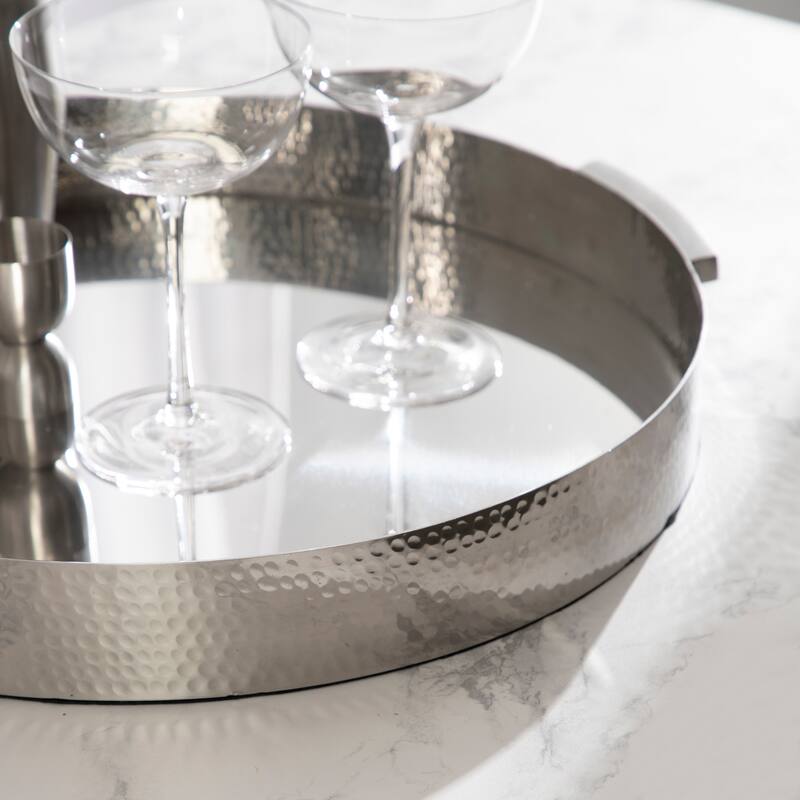 Kate and Laurel Samana Round Metal Tray
