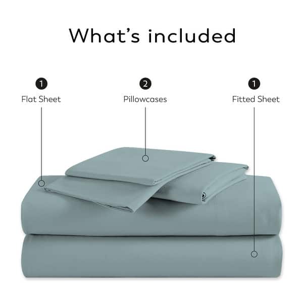 dimension image slide 0 of 9, Color Sense 100% Cotton 300TC Ultra-Soft & Silky Wrinkle-Resistant Sheet Set
