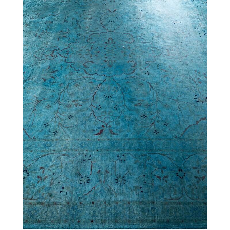 Fine Vibrance, One-of-a-Kind Handmade Area Rug - Blue, 9' 1" x 12' 2" - 9' 1" x 12' 2"