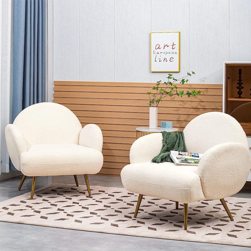 XINMICS Modern Accent Chair Upholstered Armchair for Living Room, Bedroom