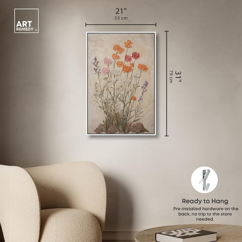 Sculpted Flora Frieze II Canvas by Art Remedy
