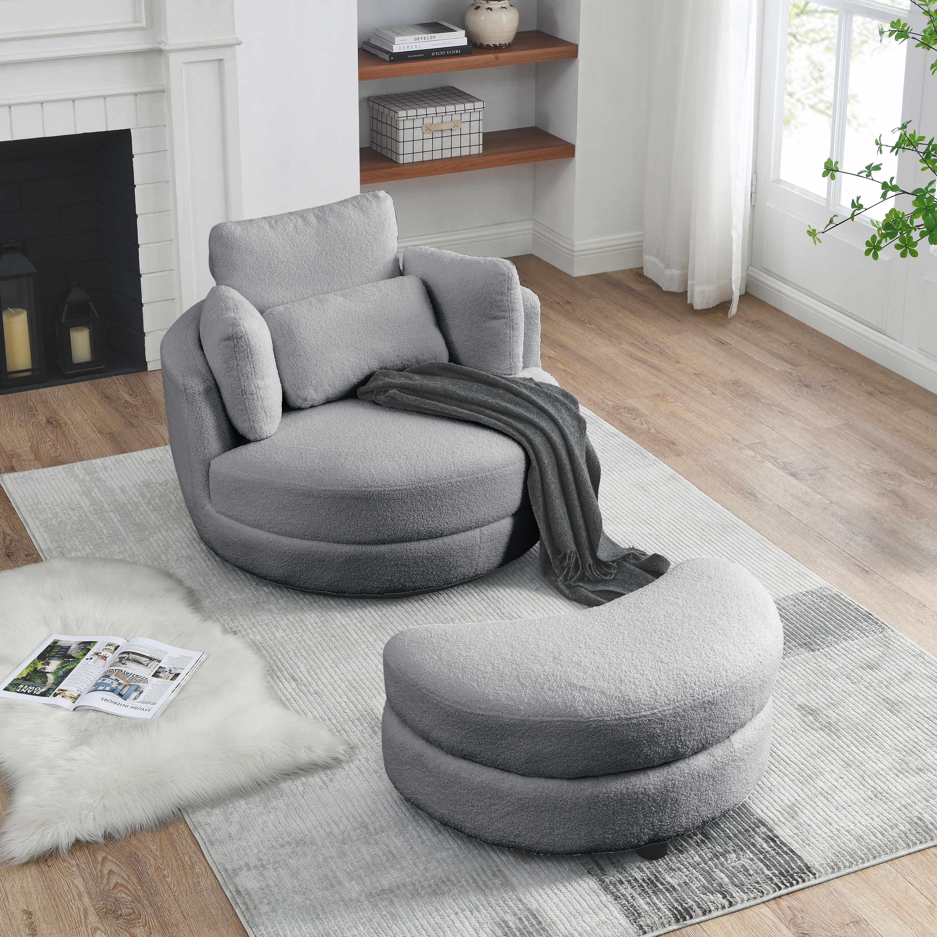 Grey barrel cheap swivel chair