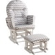 preview thumbnail 29 of 54, Ultimate Nursery Comfort - Glider and Ottoman Set with Reclining Cushion Chair, Rocker Chair with Padded Back and Armrests White,Gray Chevron