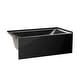 preview thumbnail 73 of 145, Fine Fixtures Acrylic-Fiberglass Soaking Bathtub, White. Alcove/Apron Front 48x32 - Left Hand - Black
