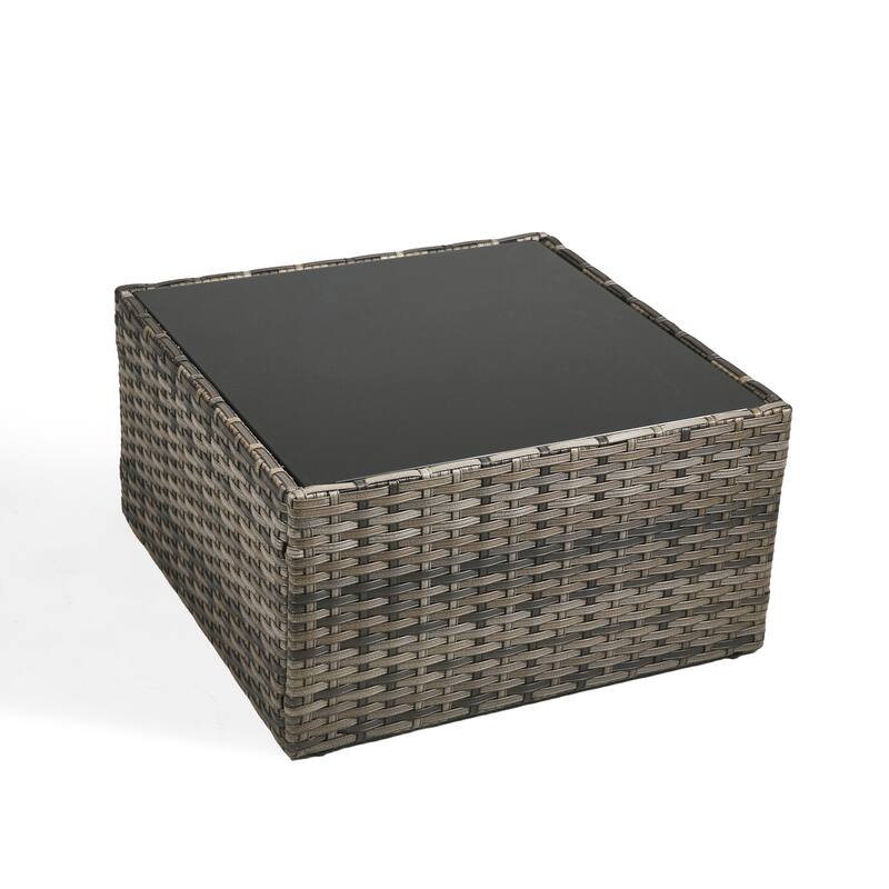 6-pieces Patio Wicker Outdoor Sectional Seating Sofa Set with Coffee Table