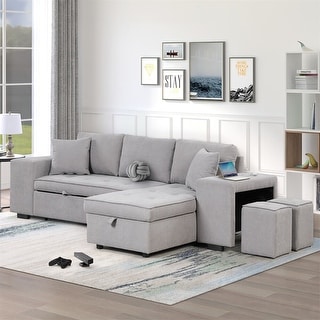 Merax 104" Modern L-Shape 3 Seat Reversible Sectional Couch