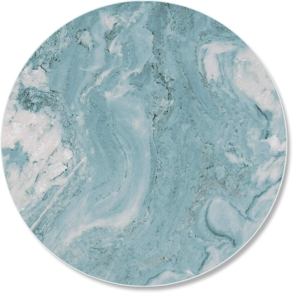 Teal Quartz Design 4mm Heat Tolerant Round Tempered Glass Cutting Board 16" Round Made in the USA, Cake Plate, Pizza Stand