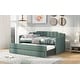 preview thumbnail 12 of 14, Twin Size Upholstered Daybed with Trundle and Three Drawers, Wood Slat Support Sofa Bed for Kids Adults Bedroom Furniture