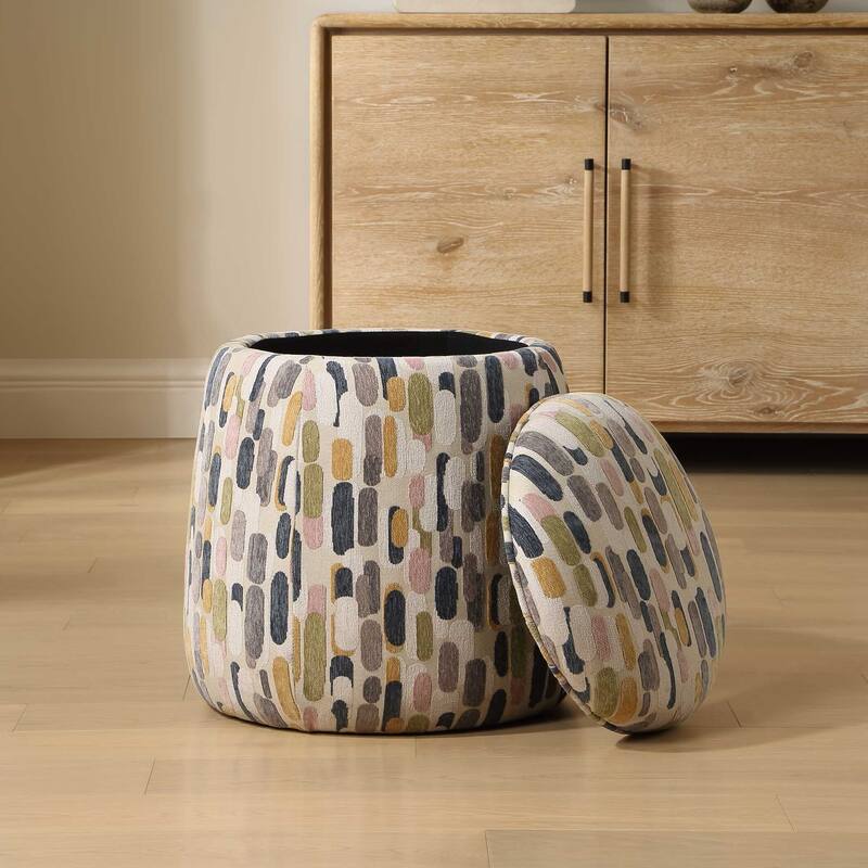Uttermost Arem Upholstered Multi-Color Ottoman