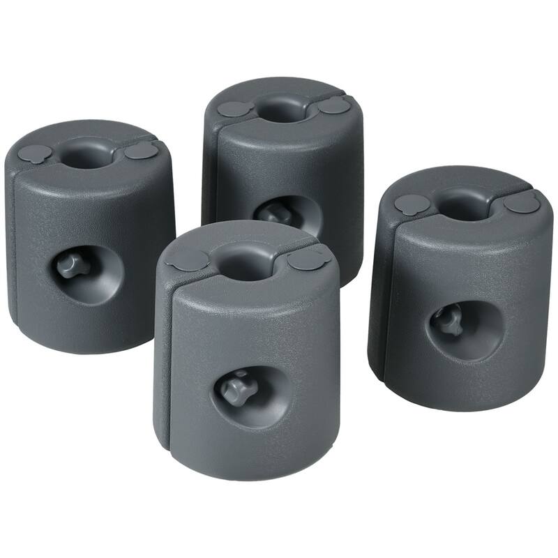 Set of 4 Pop Up Tent Weights Fillable with Sand or Water HDPE Canopy Leg Stabilizers for 0.75 to 1.25 Inch Legs Light Gray - Black