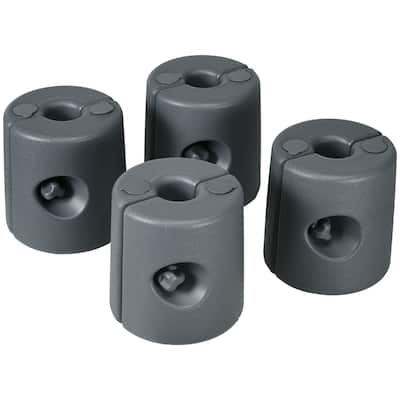 Set of 4 Pop Up Tent Weights Fillable with Sand or Water HDPE Canopy Leg Stabilizers for 0.75 to 1.25 Inch Legs Light Gray