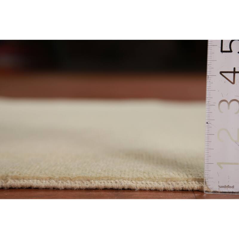 Hand Knotted Oriental 100% Wool Carpet Modern Solid Green Gabbeh Runner Rug - 9' 10'' X 3' 2''