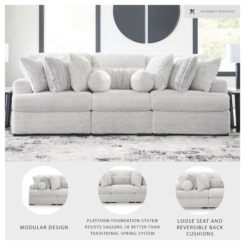 Signature Design by Ashley Snodoodle Gray 3-Piece Sectional - 113" W x 41" D x 40" H